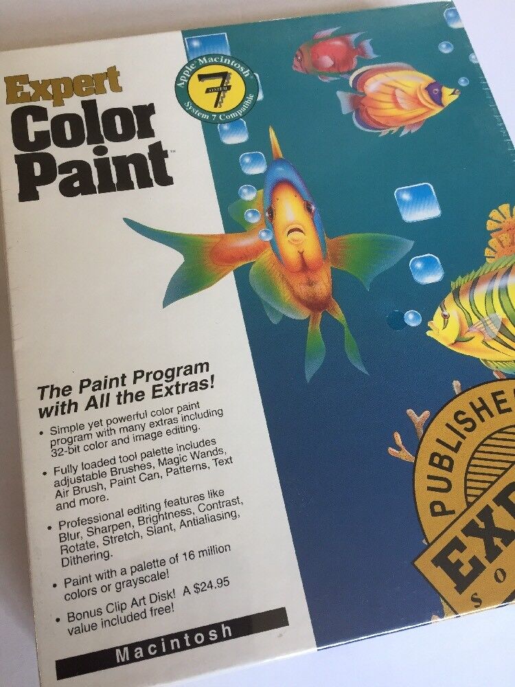 Vintage 1991 Expert Software Color Paint For Apple Macinstosh 7 NOS Sealed