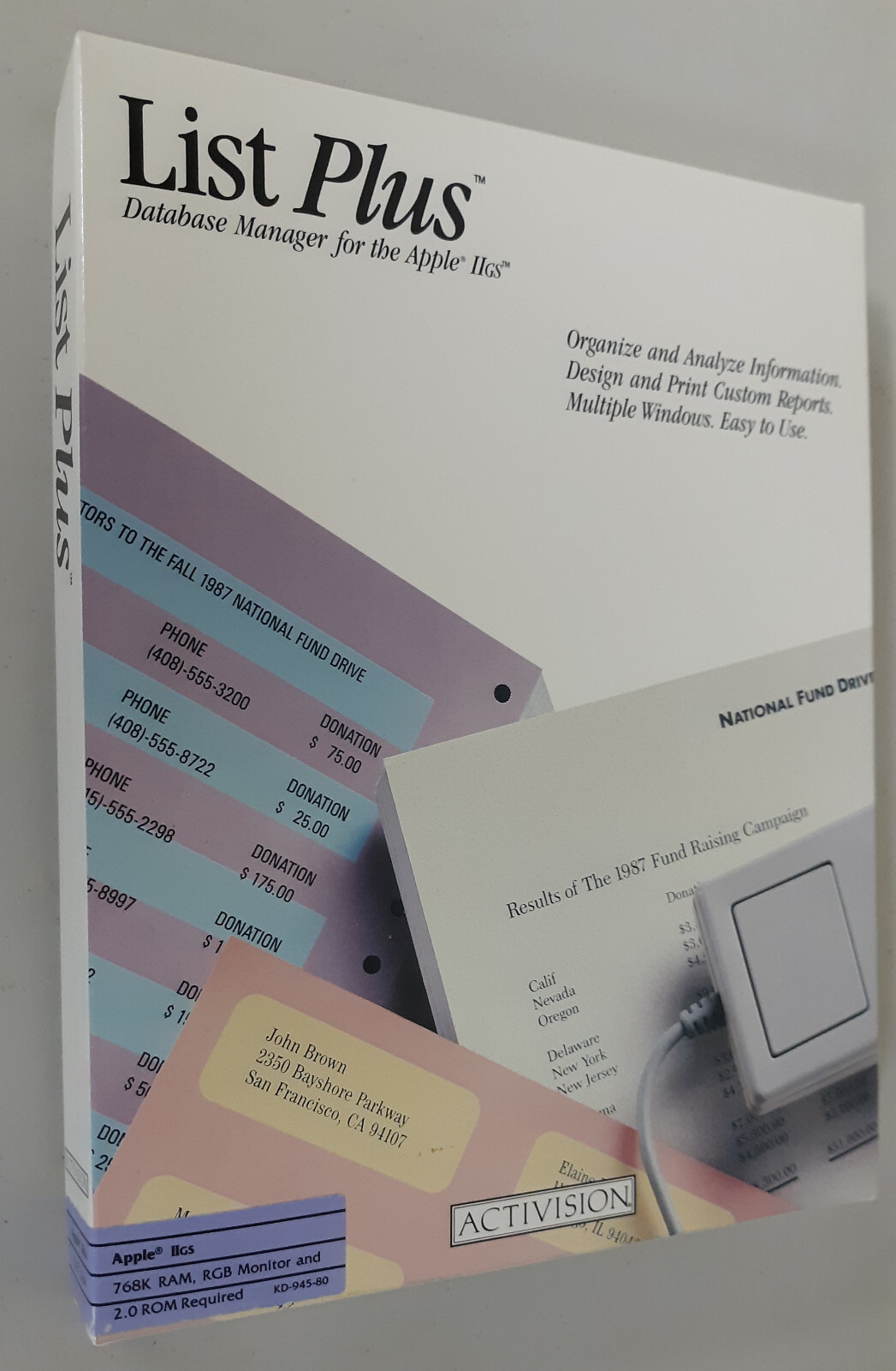 List Plus Database Manager by Activision for Apple IIgs 1987