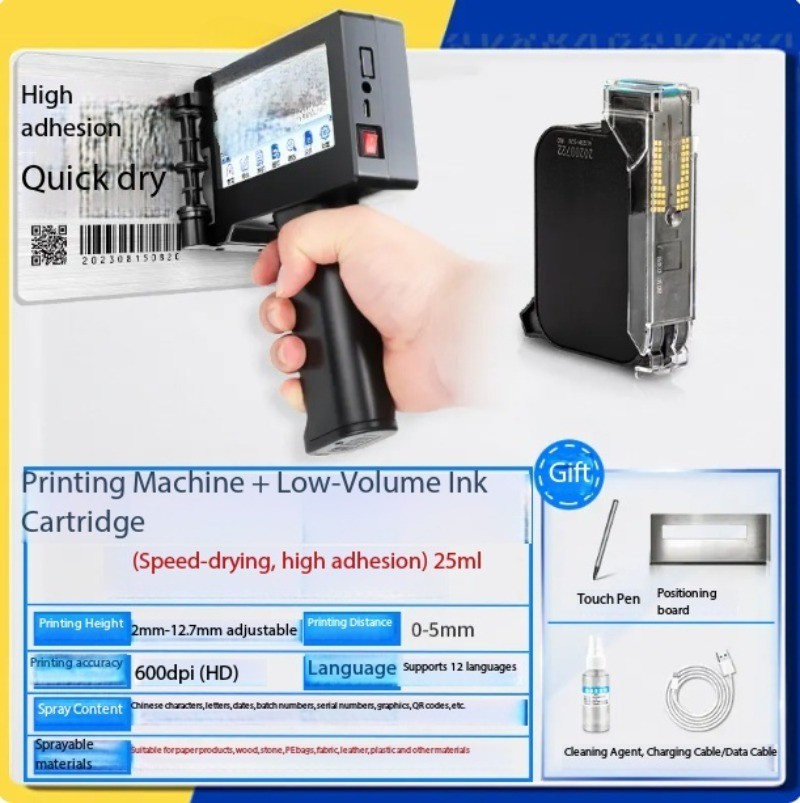 Handheld Inkjet Printer, Compact Smart Fully Automatic Coding Device, Inkjet Pen