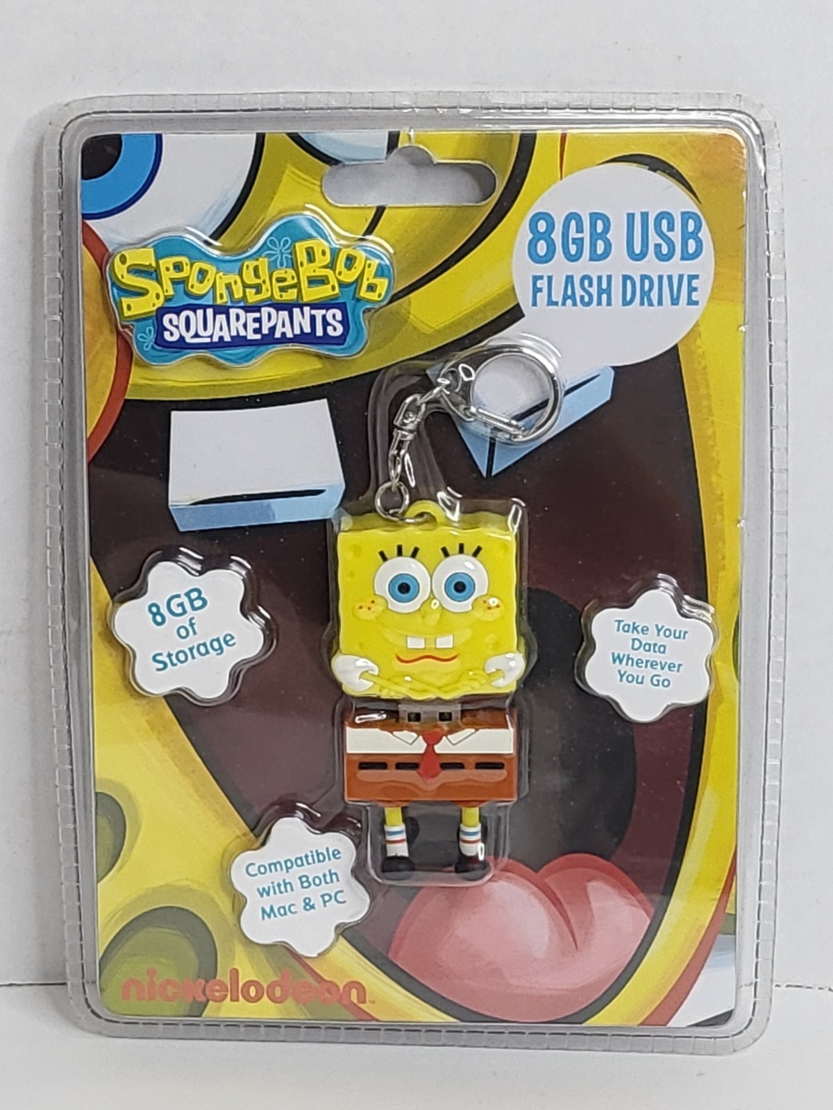 Spongebob Squarepants 1240612 8gb USB Flash Drive Character Keychain Cartoon NOS