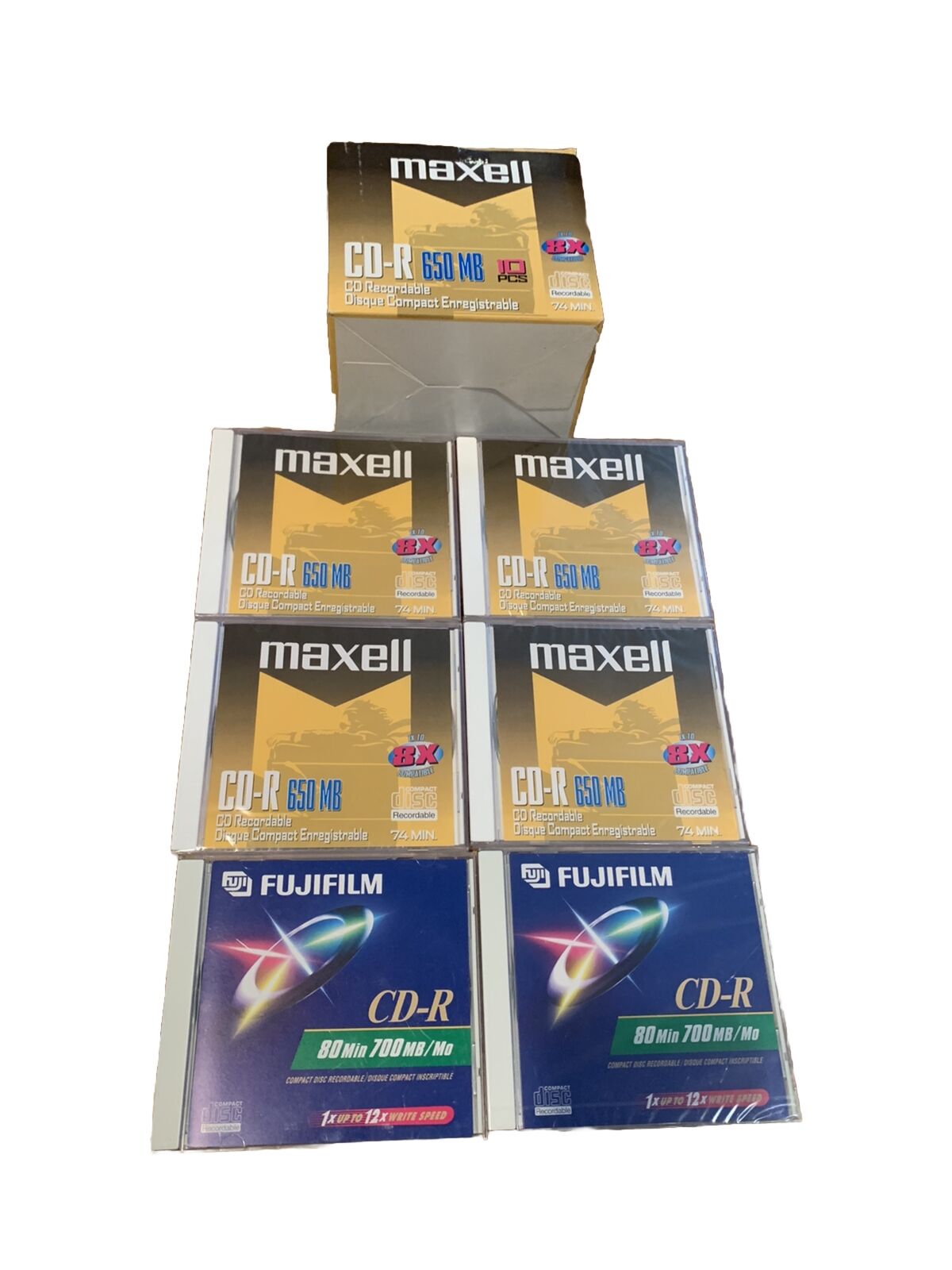 Maxell CD-R 74 650 MB 74 Minute Premium Grade Compact Discs 1 Pack 10 + 6 Indv
