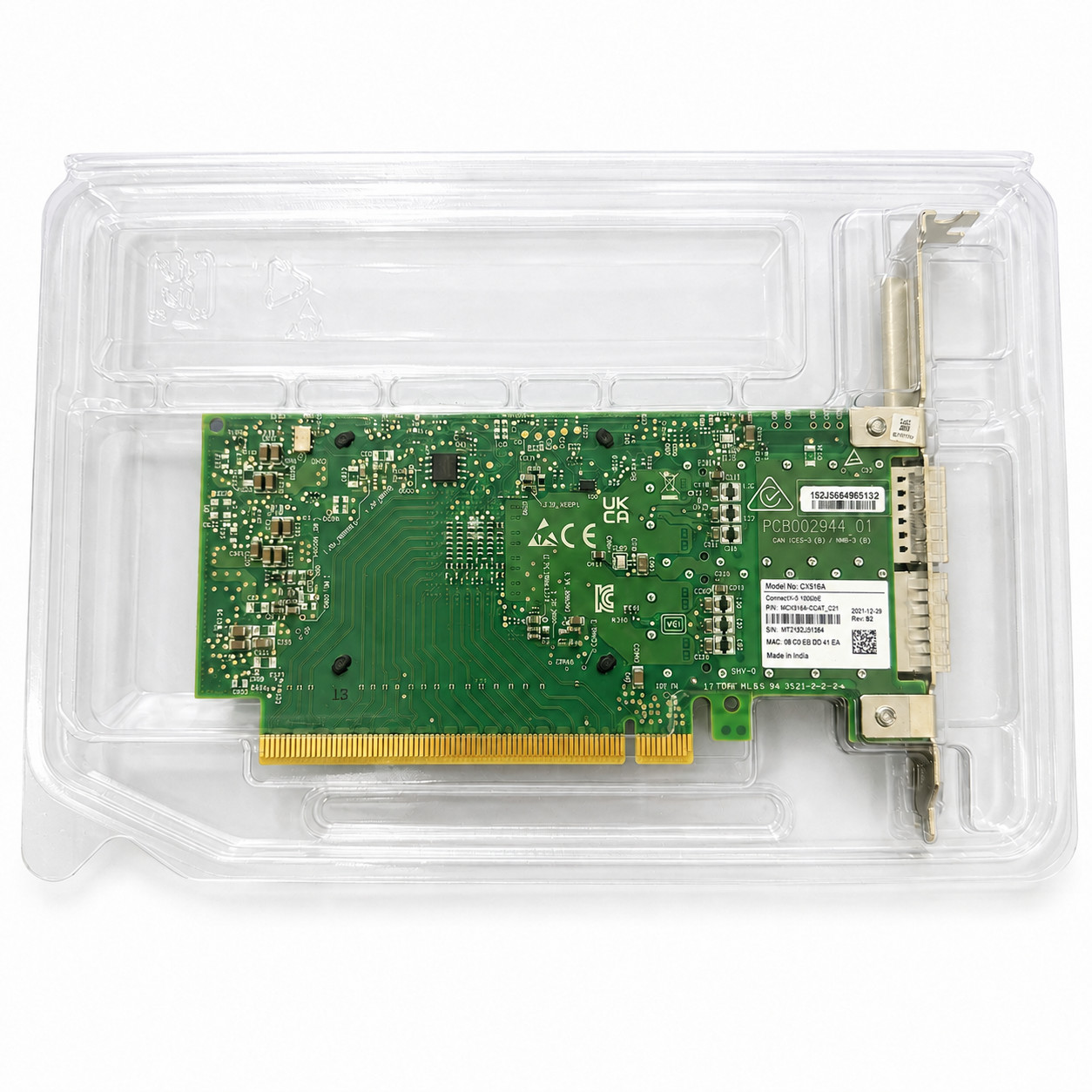 NVIDIA Mellanox MCX516A-CCAT ConnectX-5 Dual Port 100GbE QSFP28 NIC FH