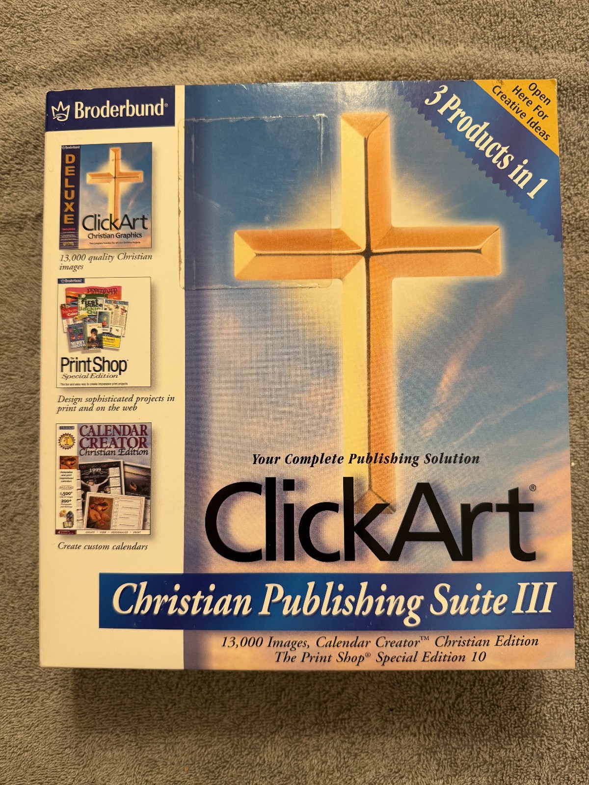 Vtg Broderbund ClickArt Christian Publishing Suite III Win 95/98 PC Big Box READ