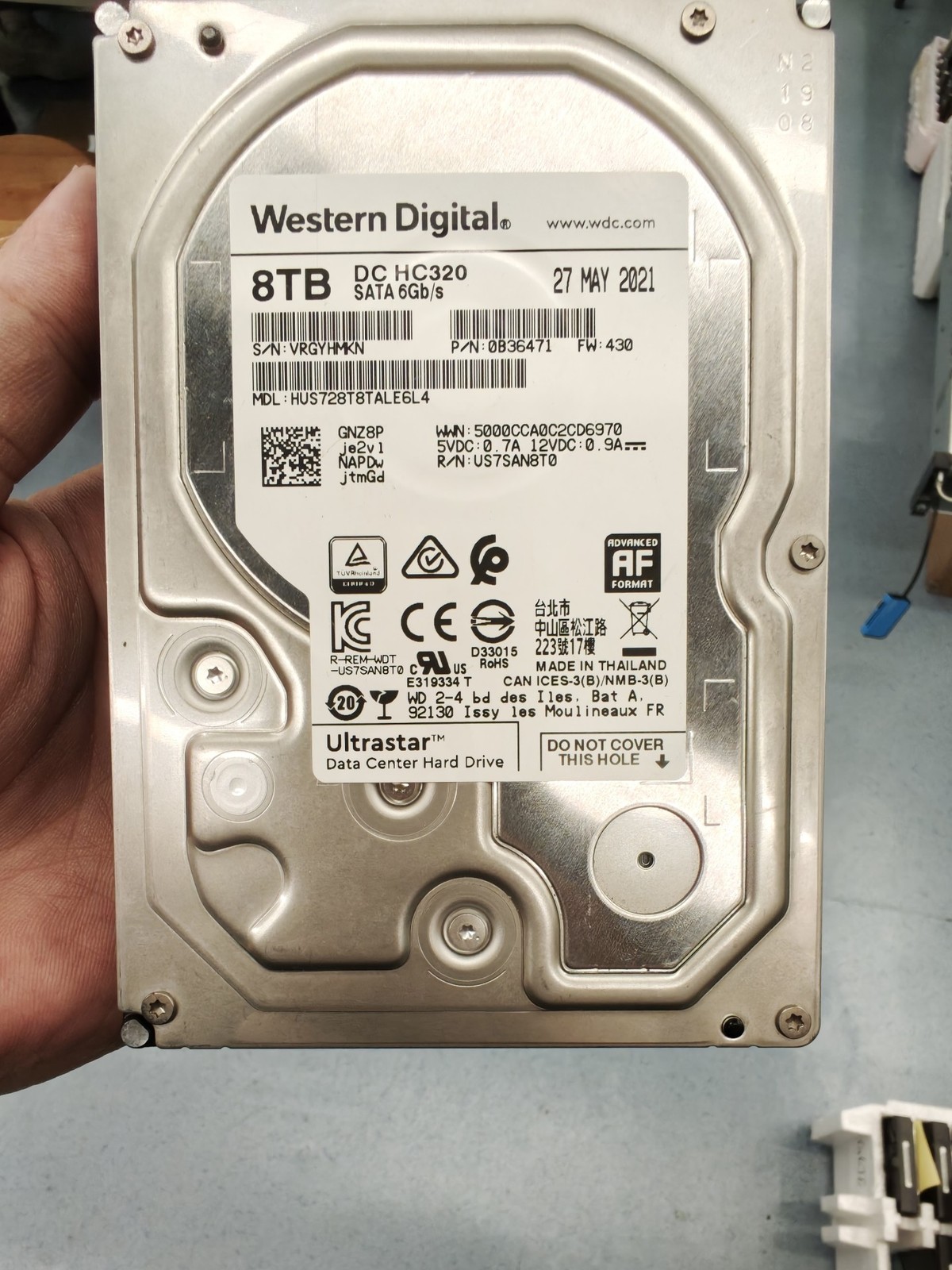 WD Ultrastar DC HC320 HUS728T8TALE6L4 8TB 3.5" SATA 6Gb/s 7200RPM Enterprise HDD