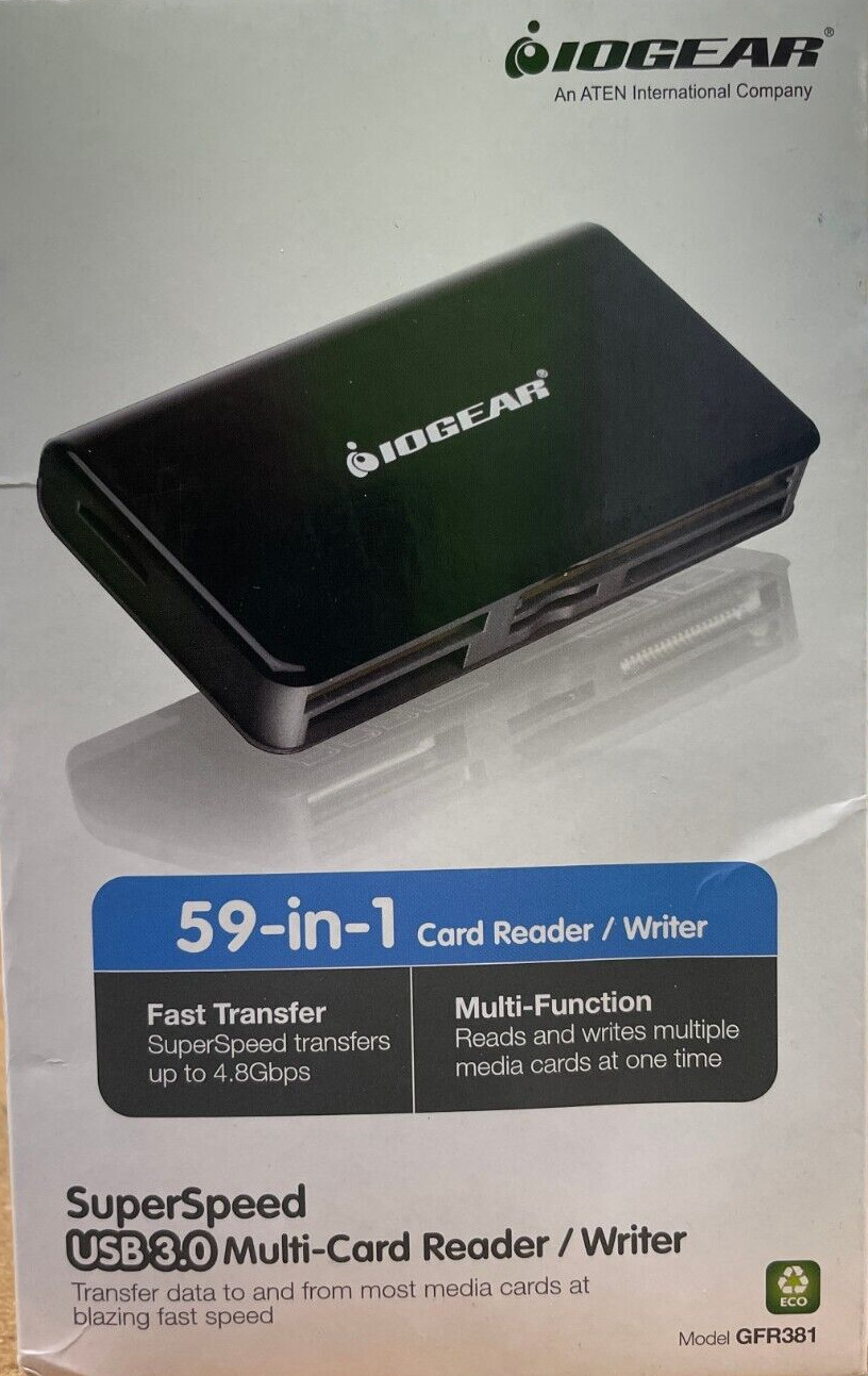 IOGEAR - GFR381 - USB 3.0 Multi-Card Reader / Writer for HD Data Transfer
