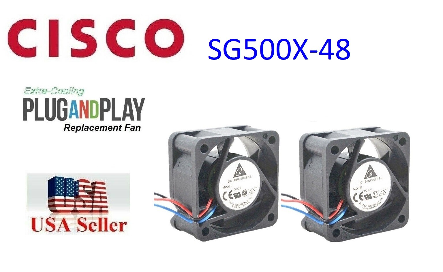 2x Replacement Fans for Cisco SG500X-48