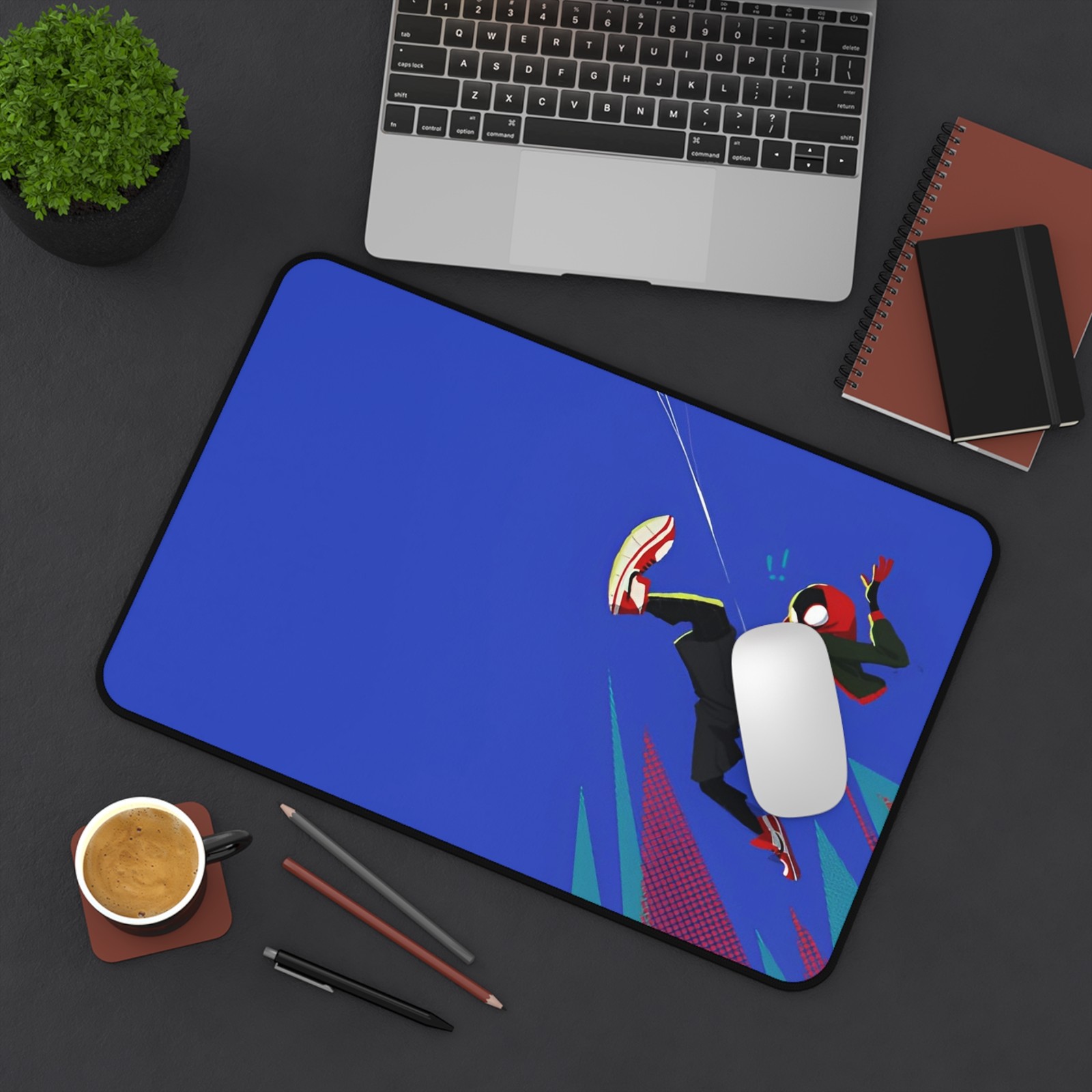 Vibrant SpiderMan Miles Morales Desk Mat for Gamers | Office Decor | Home Office