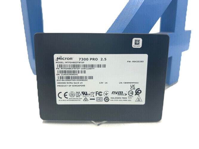 MICRON MTFDHBE3T8TDF-1AW1ZABYY 3.84TB U.2 7300 PRO 2.5in NVME SSD