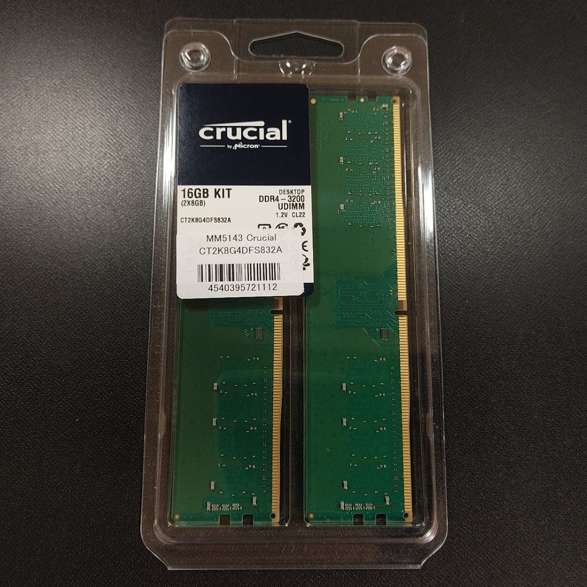 Crucial 8GB 2-Pack DDR4-3200 RAM CT2K8G4DFS832A Memory Modules Unopened