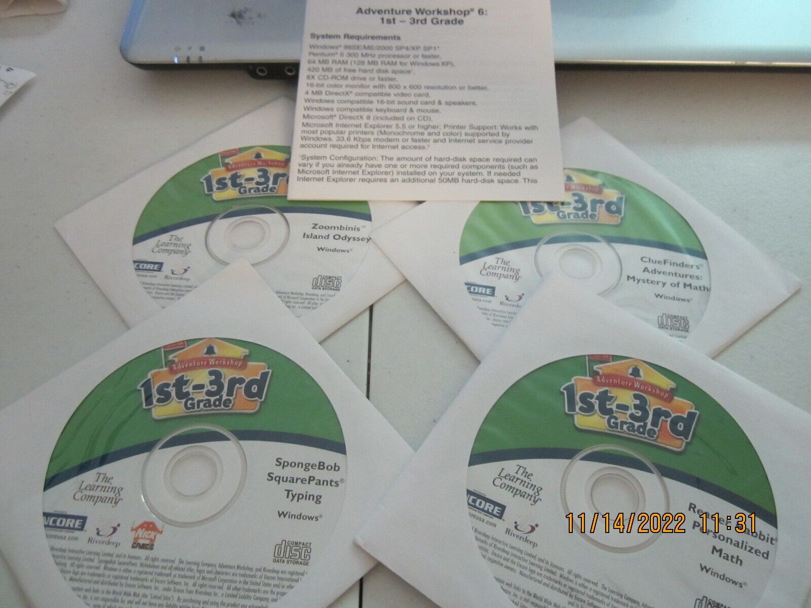 Adventure Workshop 1st-3rd Grade /The Learning Company /4 CD Rom Set /2005/Guide