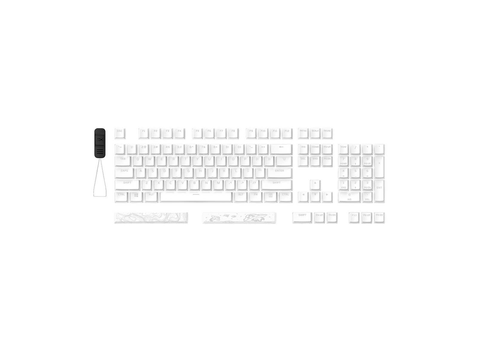 HyperX Pudding Keycaps 2 - Full Key Set - PBT - White (US Layout)