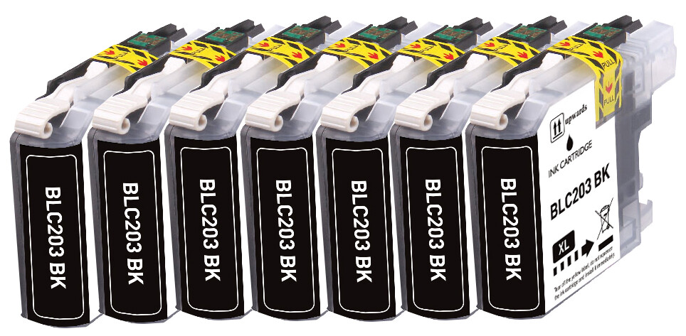 7 PK BLACK Premium Ink fits Brother LC203 MFC-J460DW MFC-J5720DW MFC-J4320DW