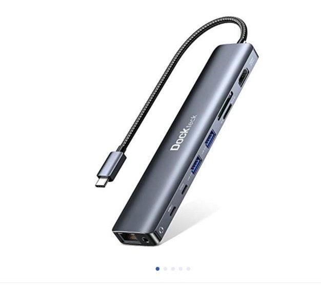 dockteck USB-C Hub 9-in-1 USB C Multiport Adapter Dock with Audio Jack | 4K HDMI