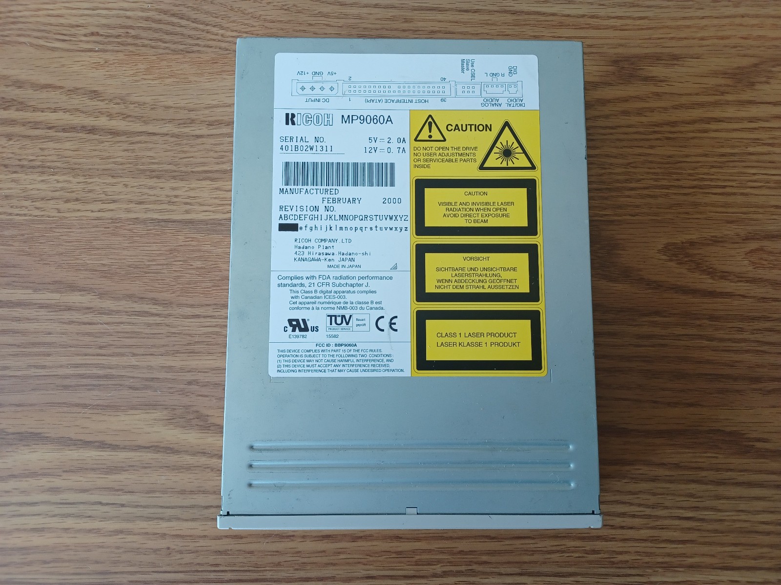 Ricoh MP9060A External DVD-Rom Compact Disc Drive Not Tested As-is For Parts