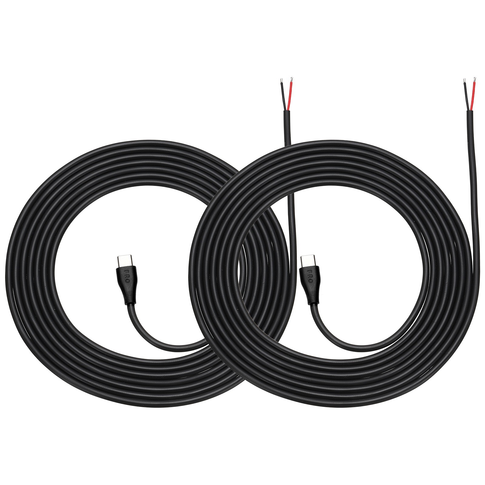 2Pcs 3m/9.84Ft USB C Pigtail Cable, 5V 5A Type C to 2 Pin Wires, Black