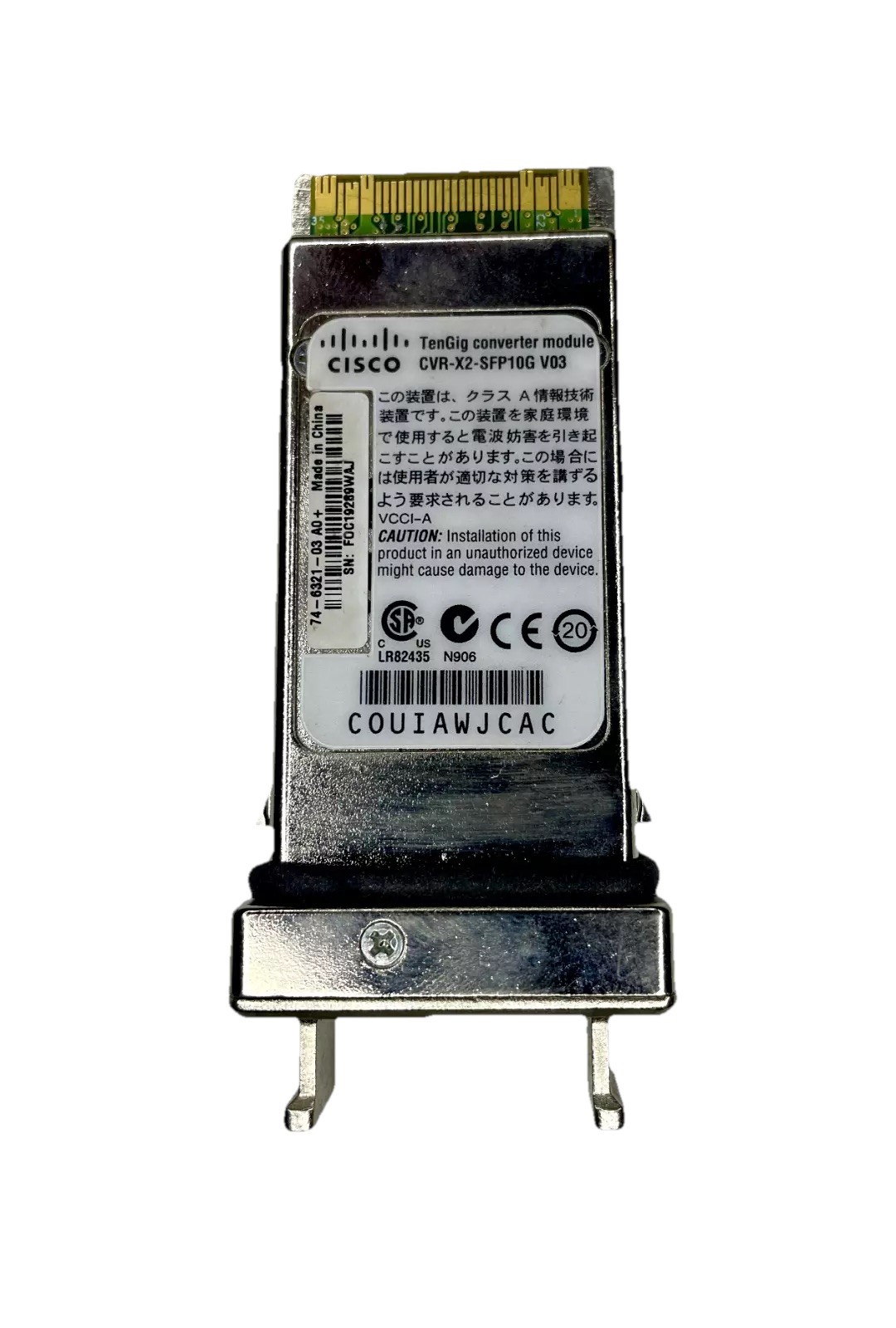 Genuine Cisco CVRX2SFP10G SFP to X2 Converter Module
