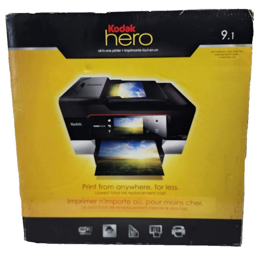Brand New Kodak Hero 9.1 All-In-One Inkjet Wireless Color Printer Scanner & Fax
