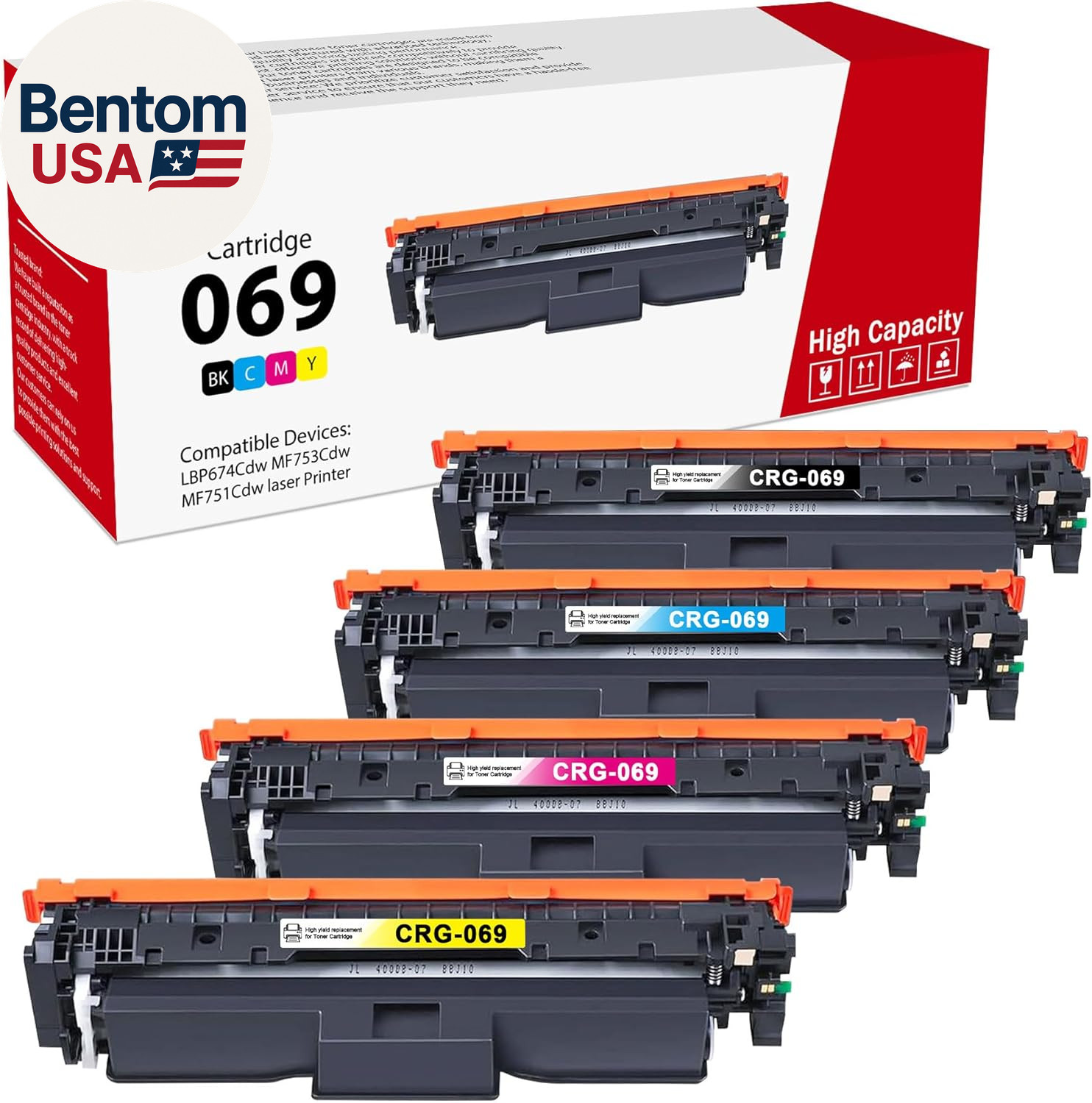 069 069H Toner Cartridge 4 Pack (Black, Cyan,Magenta, Yellow) Mf753Cdw 069 Toner
