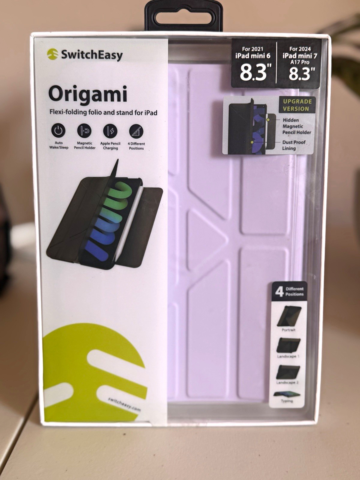 SwitchEasy Origami iPad Mini 6/7 Case 8.3" Purple Folio Stand NEW SEALED