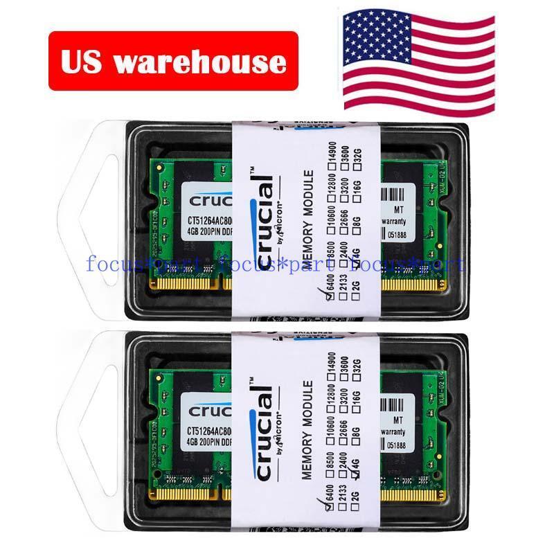 Crucial 8GB 2x4GB PC2-6400s DDR2-800MHz SoDimm Laptop Ram For Dell Inspiron 1545
