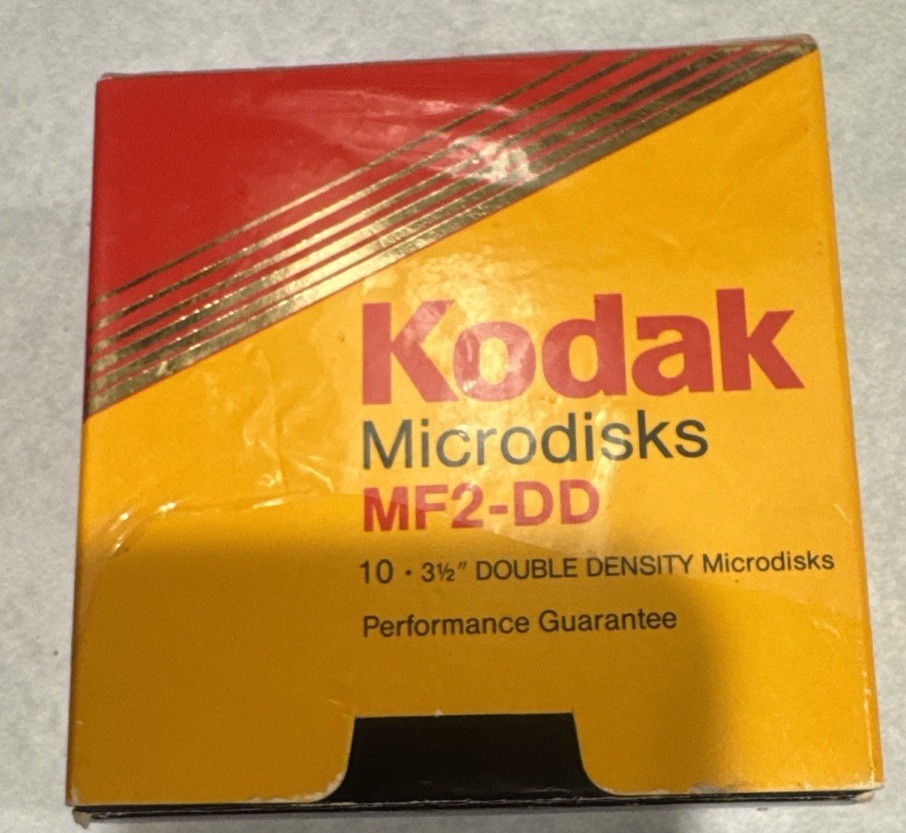 Vintage Kodak Microdisks MF2-DD 3.5" Floppy Disks Open Box 7/10 Verbatim 1990