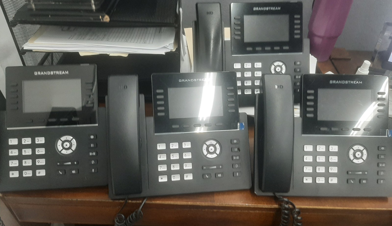 (4) Grandstream GRP2615 10-Line 5 SIP Office IP Phones 