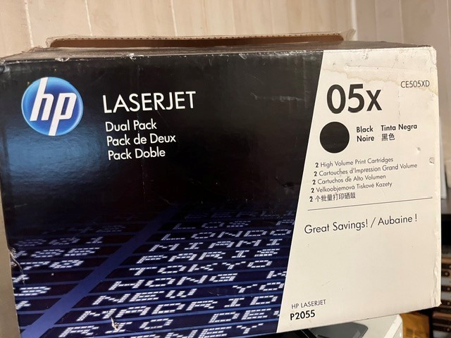 HP CE505XD 05X  Dual Pack -High Yield Toner Cartridge -Black Open box sealed bag