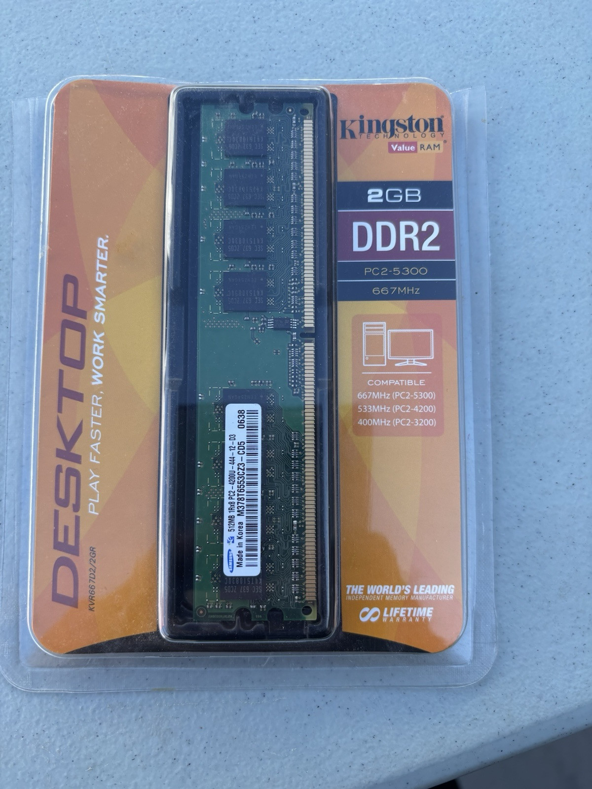 Kingston KVR667D2D8P5/2G 2GB (1x 2GB) DDR2 ECC RAM PC2-5300 667MHz Server Memory