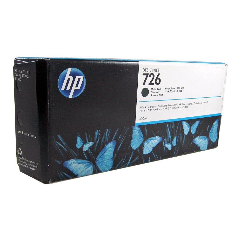 Genuine HP 726 Matte Black 300ml Ink Cartridge CH575A HP DesignJet T1200 T2300