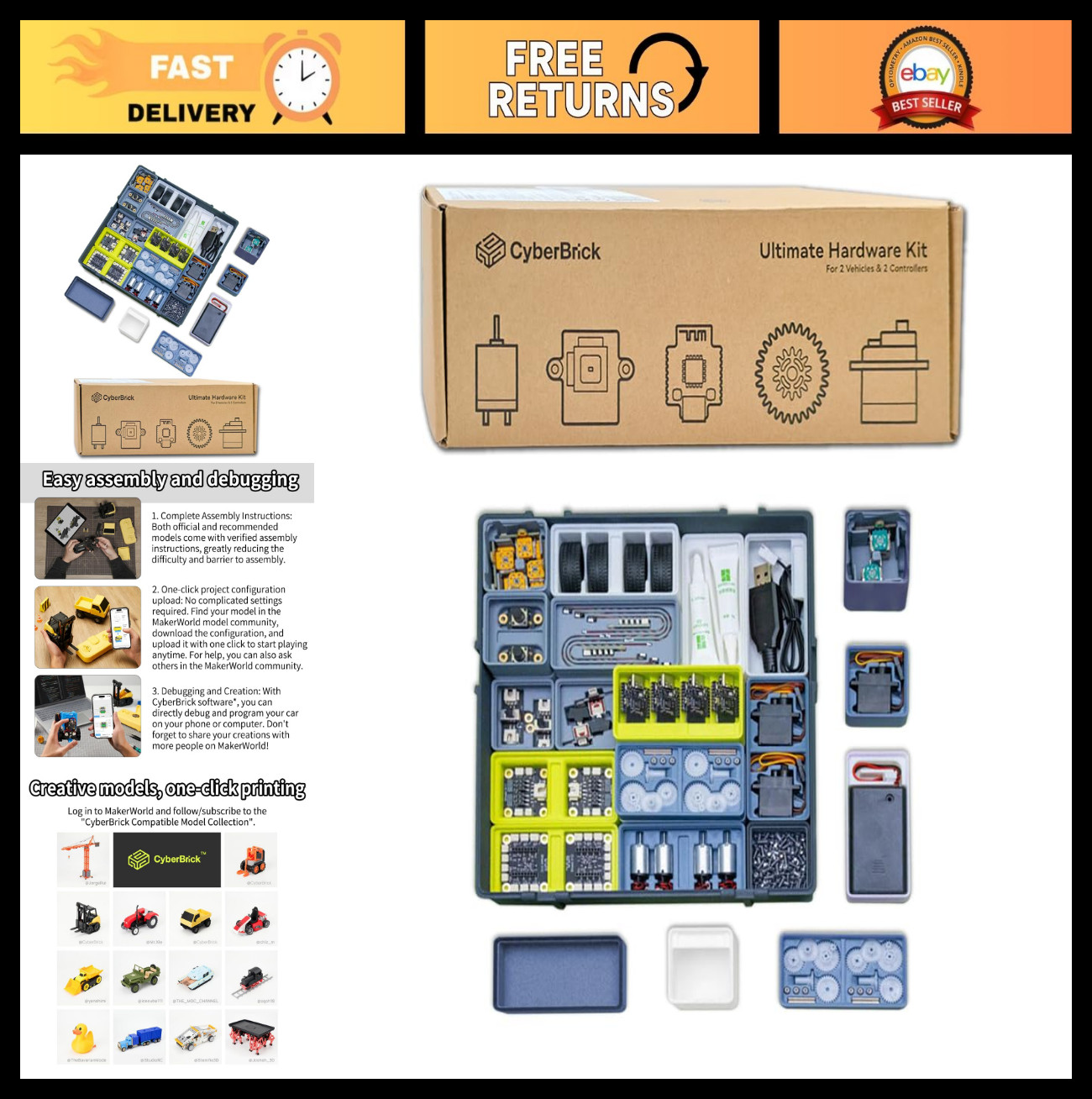 3D Printing Remote Control Hardware Kit - Bamboo Lab CyberBrick Ultimate Kit ZK0