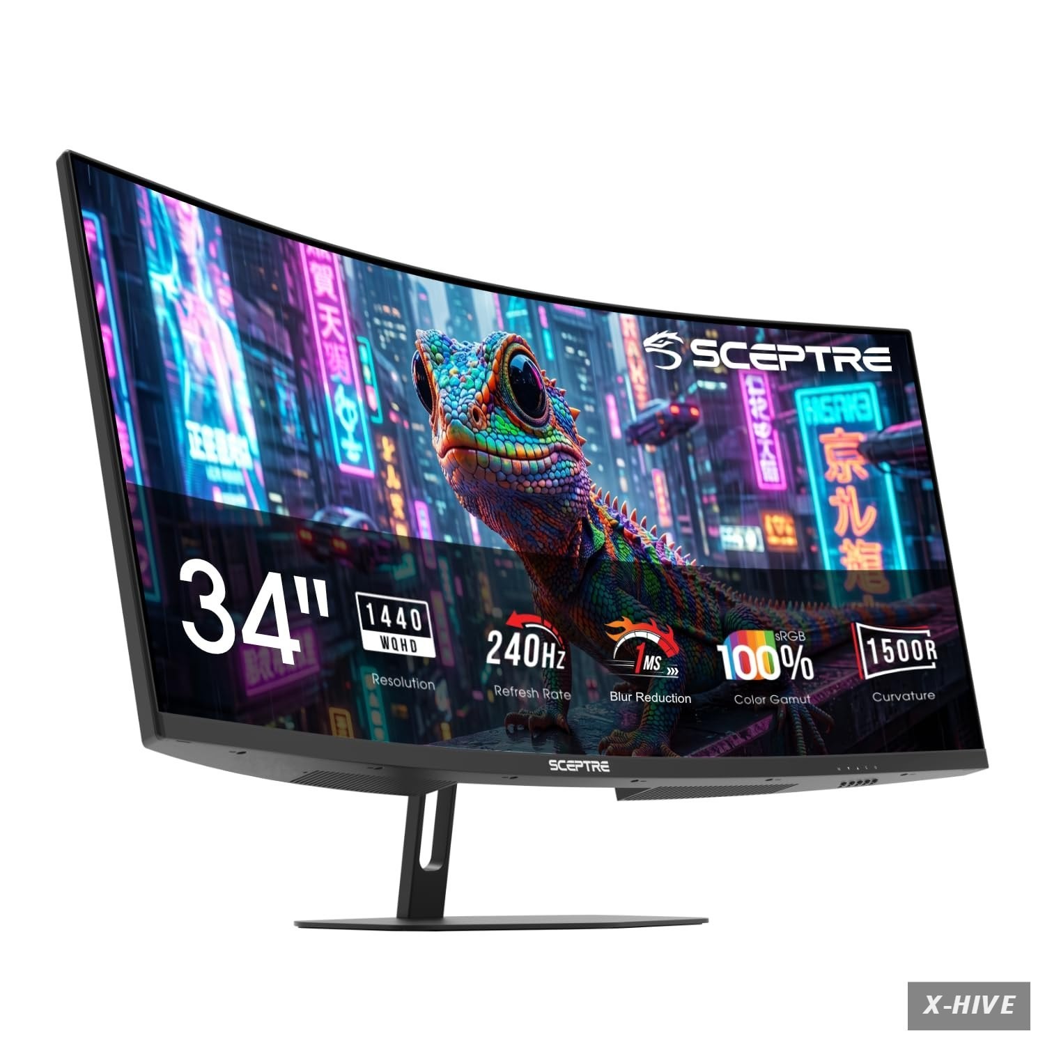 Curved Gaming Monitor 34 3440x1440 240Hz 1500R Machine Black Sceptre 34-inch