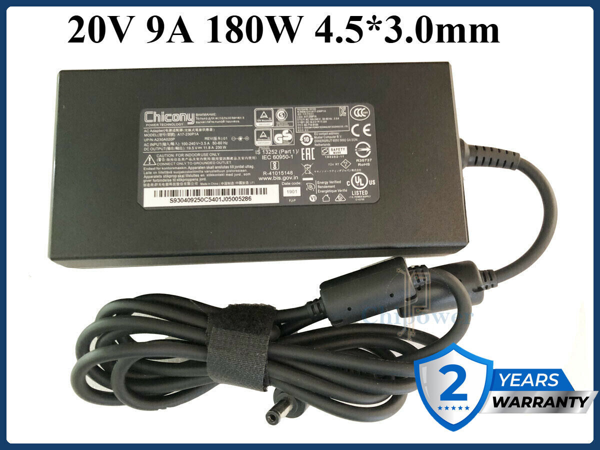 Original 180W Laptop AC Adapter for MSI Prestige 16Studio A13VF-039US Charger