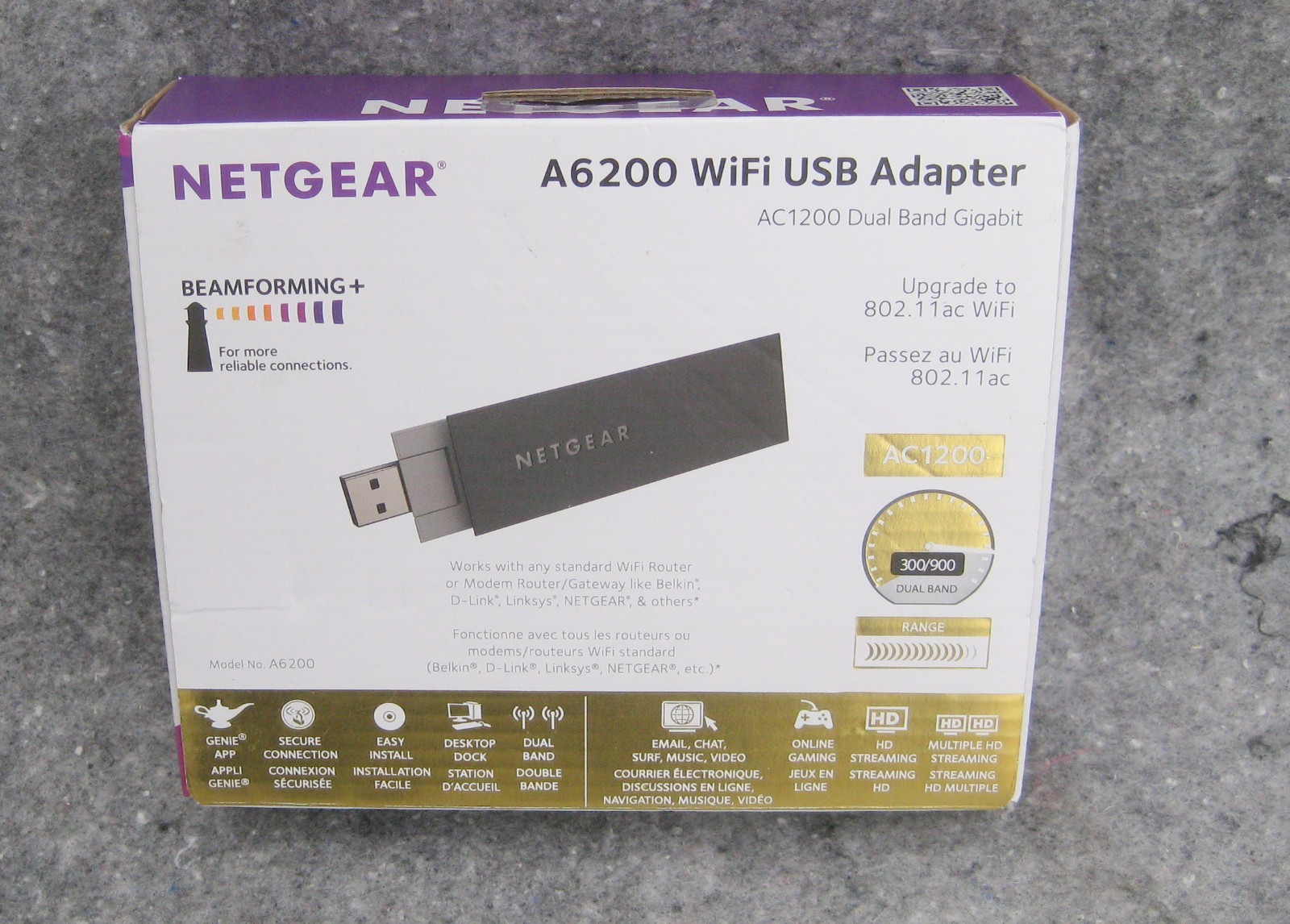NetGear A6200 WiFi USB Adapter 802.11ac  Dual Band in Unopened Box