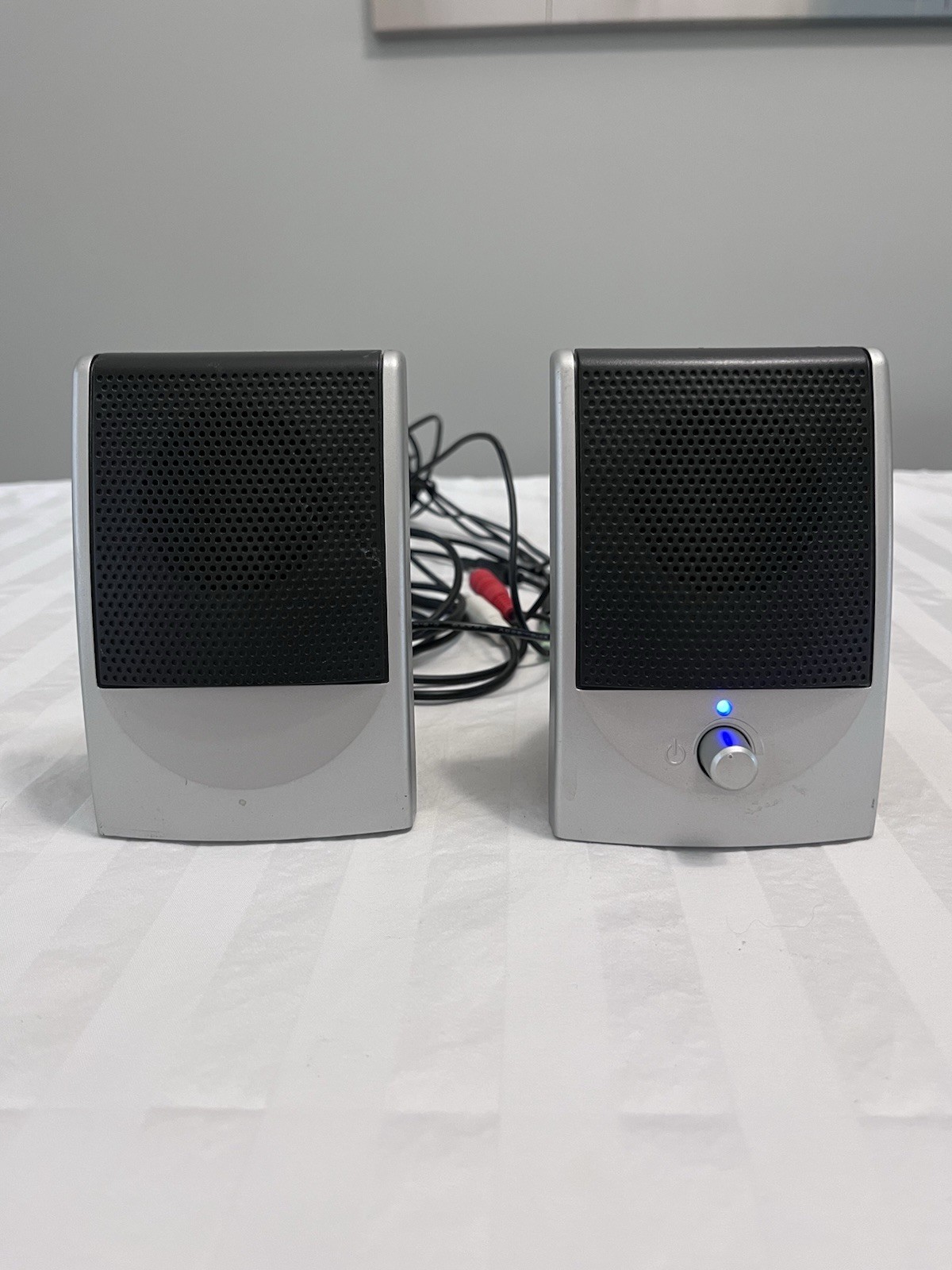 Gateway PC Desktop Speakers Diamond Audio EMC 2.0 Wired Silver Black Tested