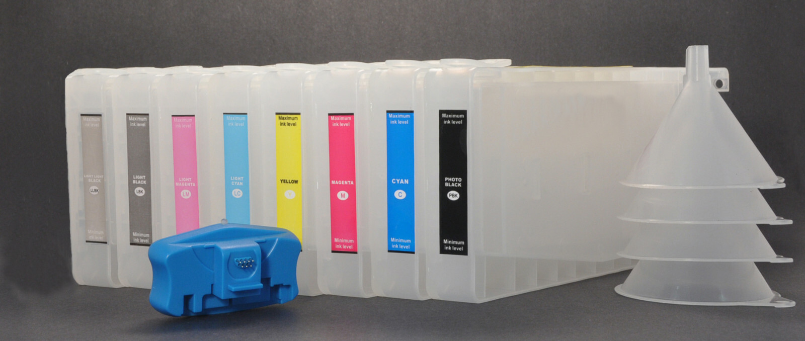 8X350 Refillable Pigment Ink Cartridges Epson Stylus Pro 7880/9880 Printer Reset
