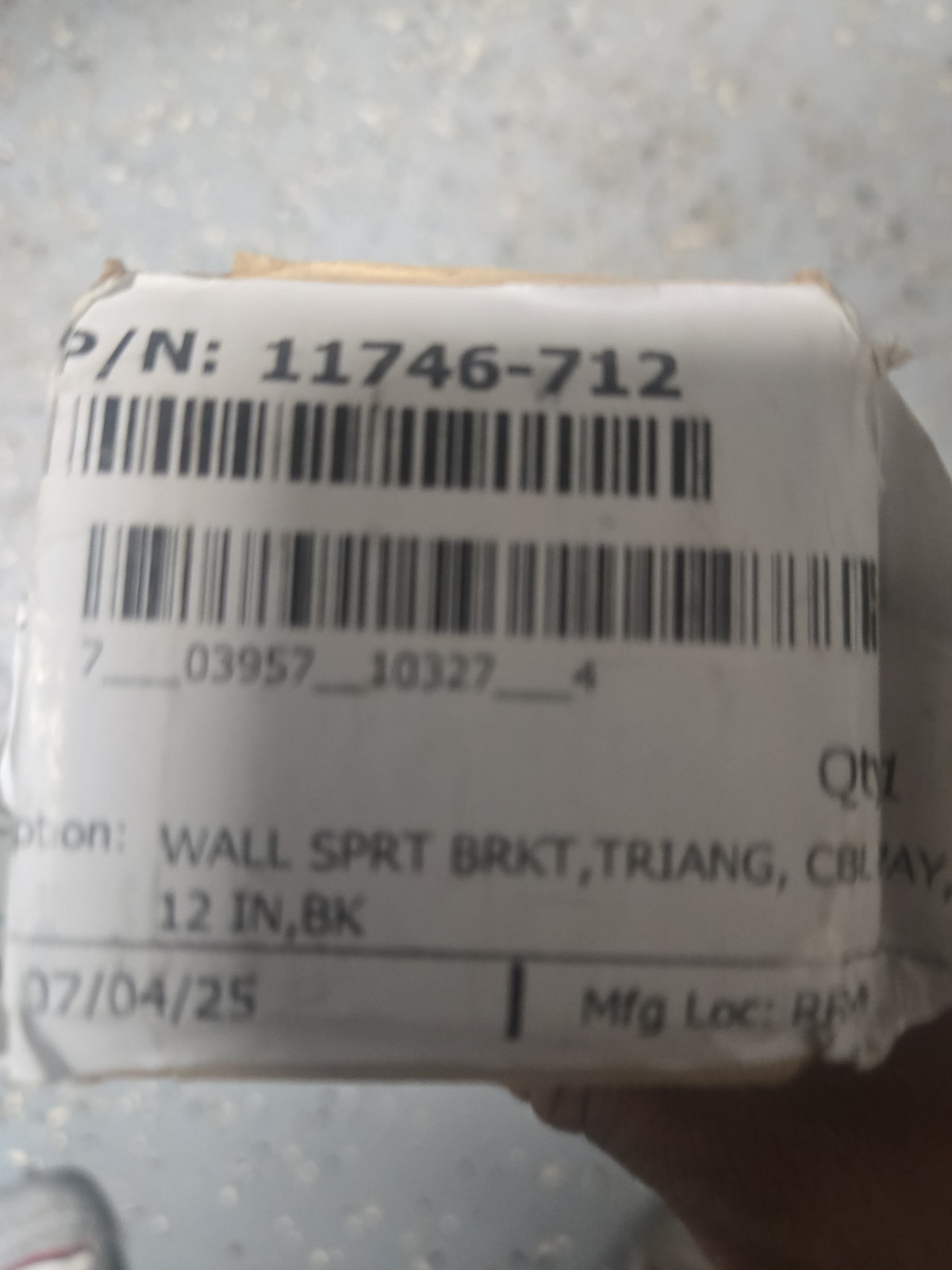 CPI 11746-712 Triangular Support Bracket for Cable Runway Steel 12 Wide Black