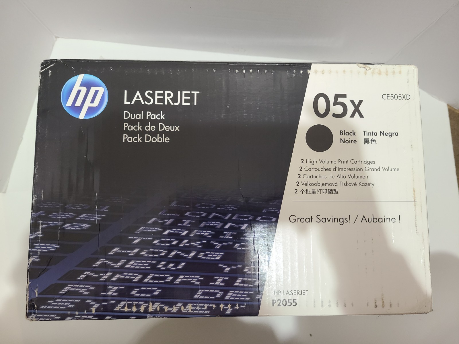 Genuine HP 05X CE505XD Laserjet Black Toner High Yield Cartridge DUAL PACK P2055