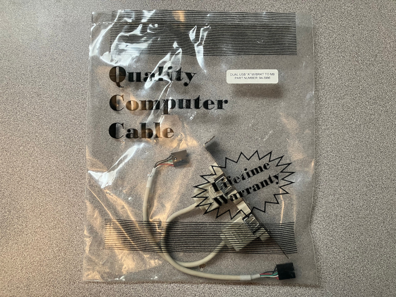 NEW Dual USB 2.0 Type A Female PCI Bracket to 9 Pin Motherboard Header 94-3986
