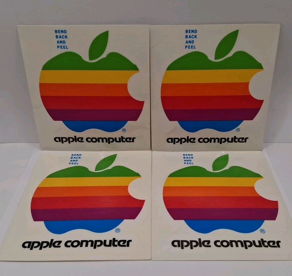 Vintage 80's Apple Macintosh Computers Stickers Lot Of 4
