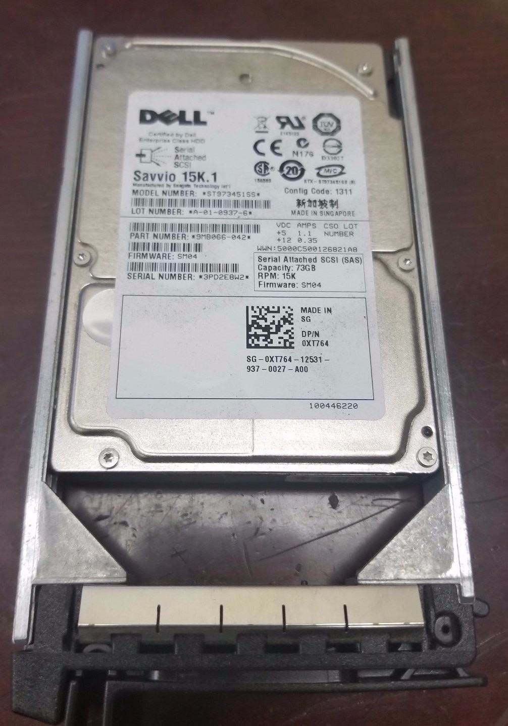 Dell Savvio XT764  Internal 15000RPM 2.5" SAS Server Hard Drive with Tray