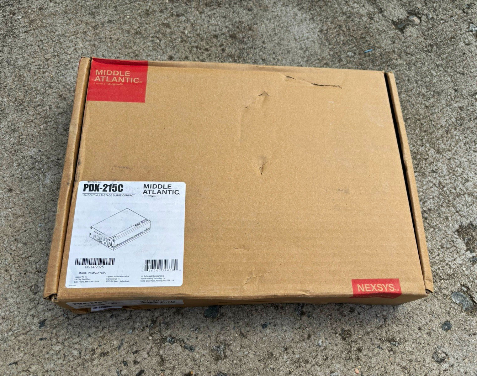 Middle Atlantic PDX-215C NEXSYS 15A 2-Outlet Compact PDU Surge Protector