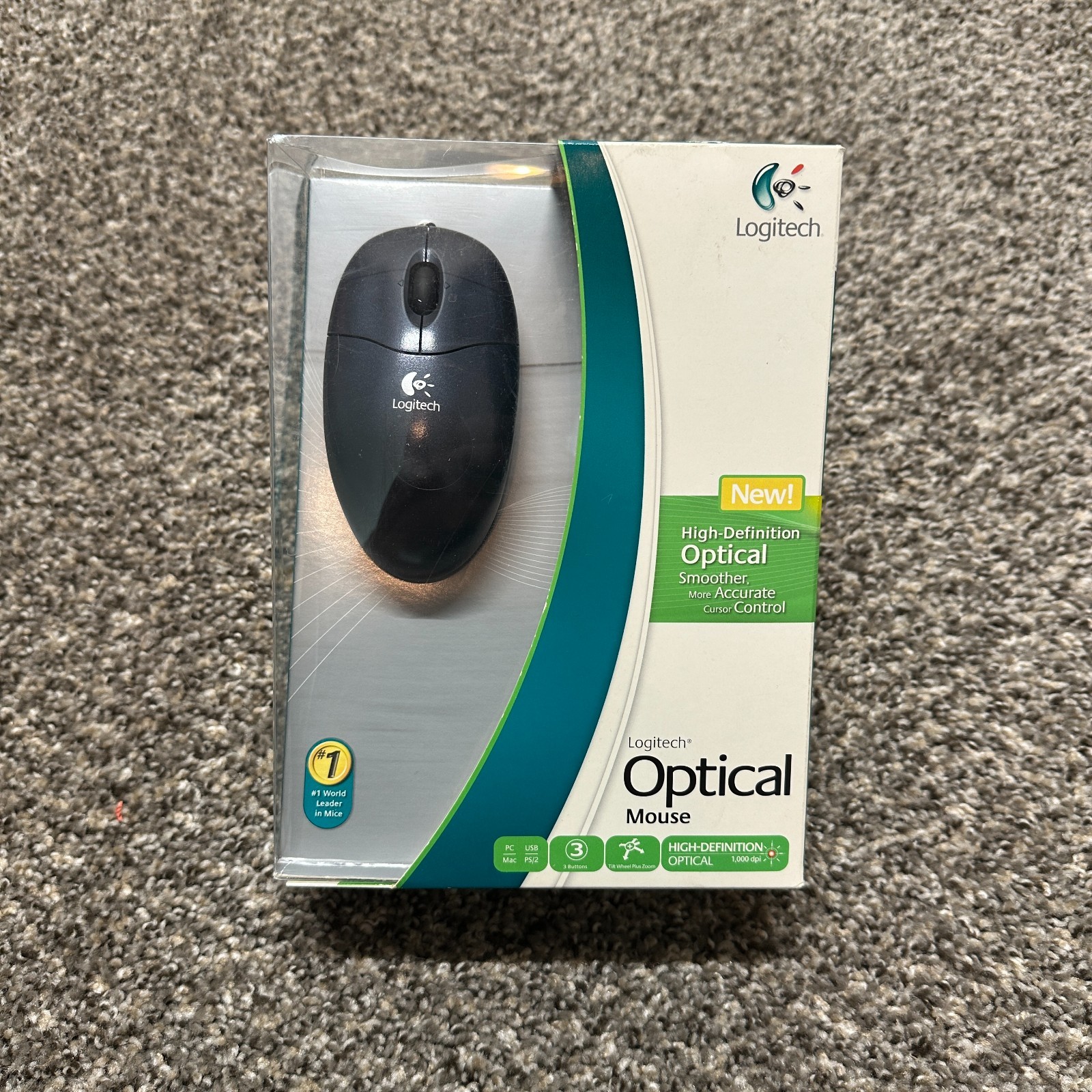 Vintage Logitech Optical Mouse USB & PS/2 - New Old Stock