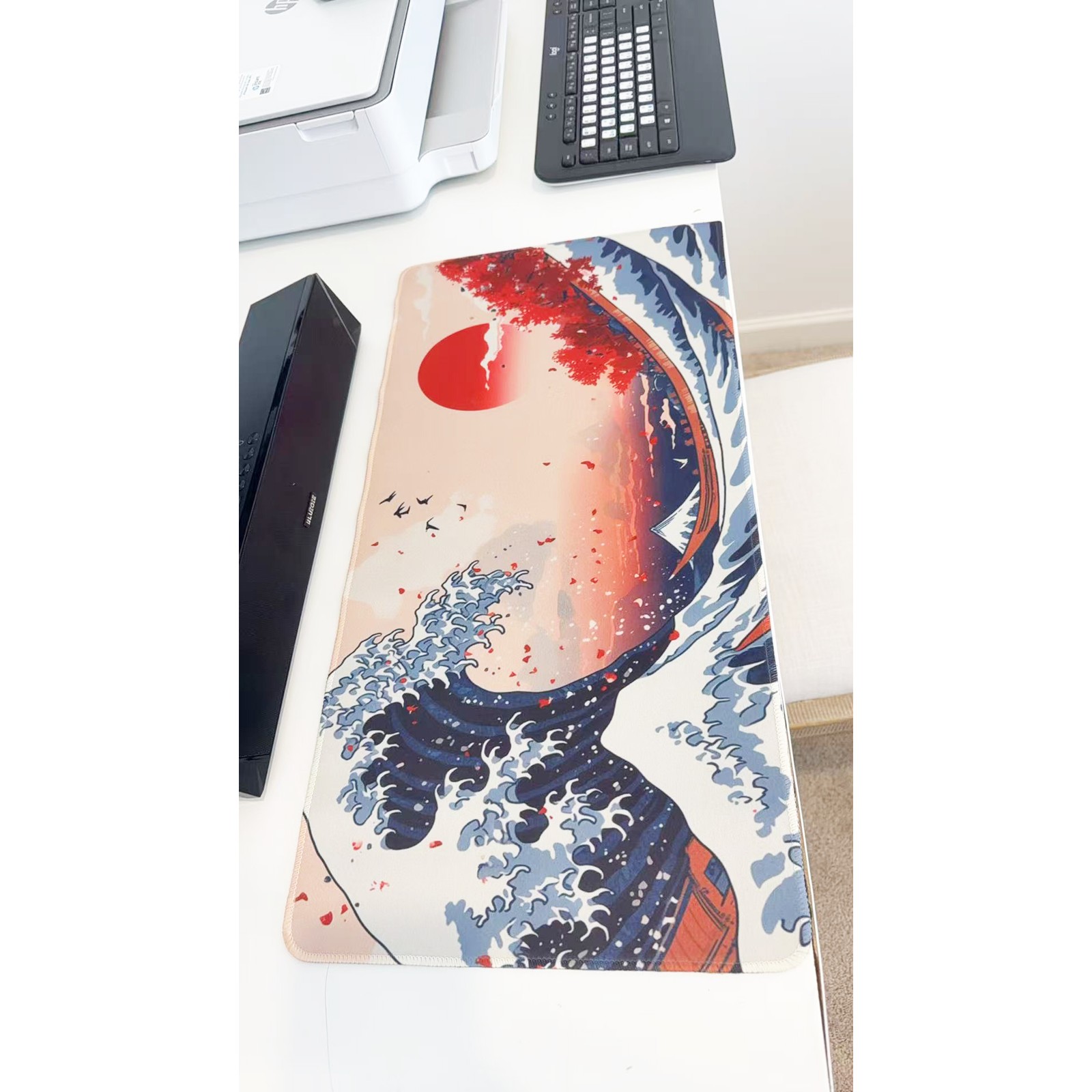 Great Wave Art Large Gaming Mouse Pad 23.6"x11.5" Non-Slip Desk Keyboard Mat