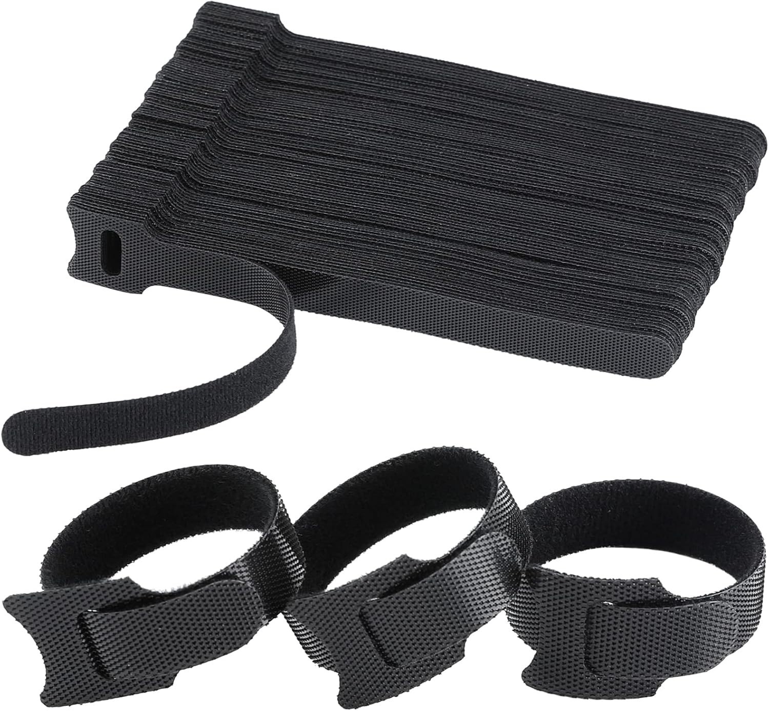 120PCS 6-Inch Reusable Black Cable Ties for Effortless Cord Management