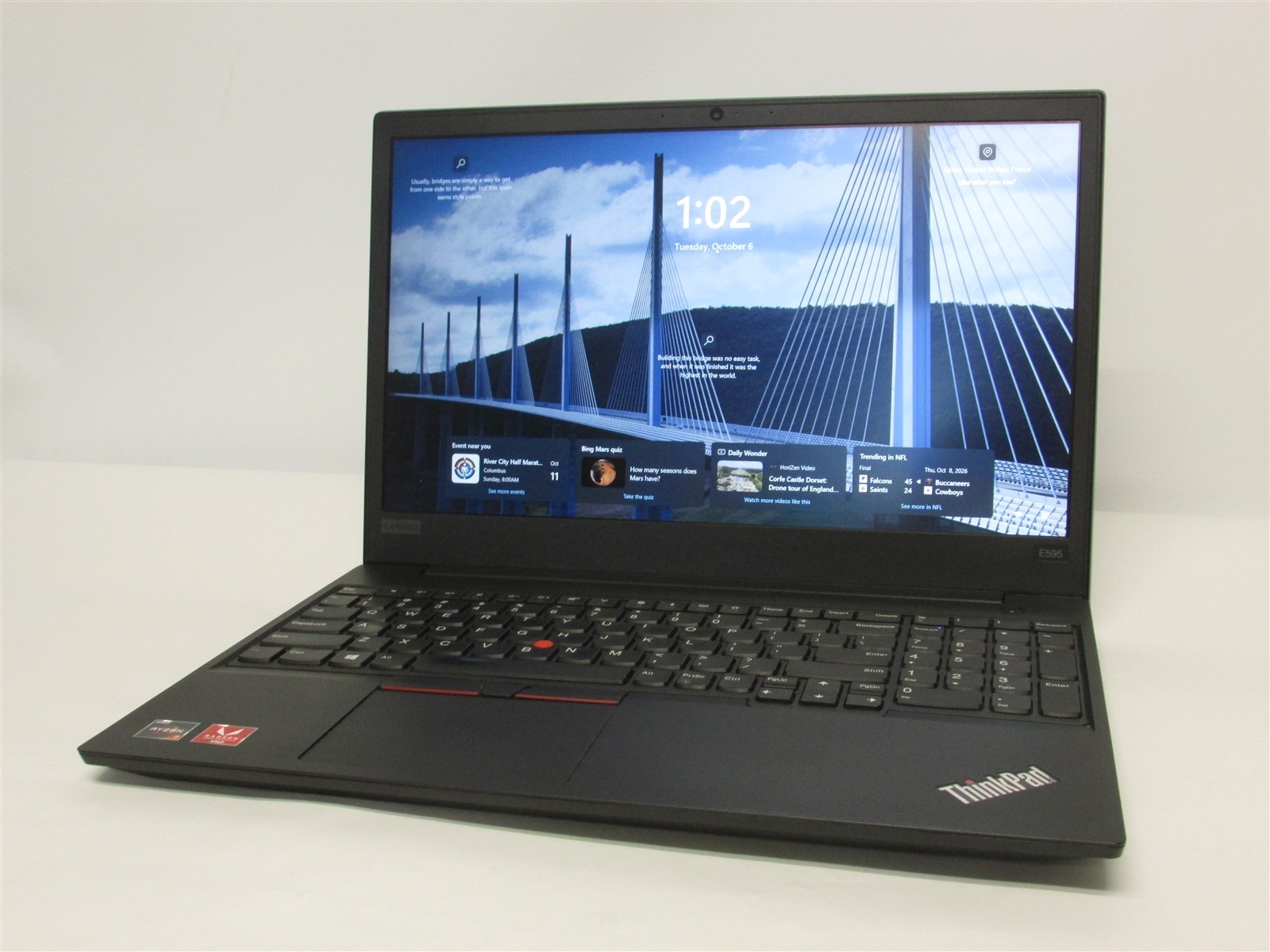 Lenovo Thinkpad E595 Ryzen 7 3700U 2.3GHz 16GB RAM 256GB NVME 15.6" W11P BAD M2
