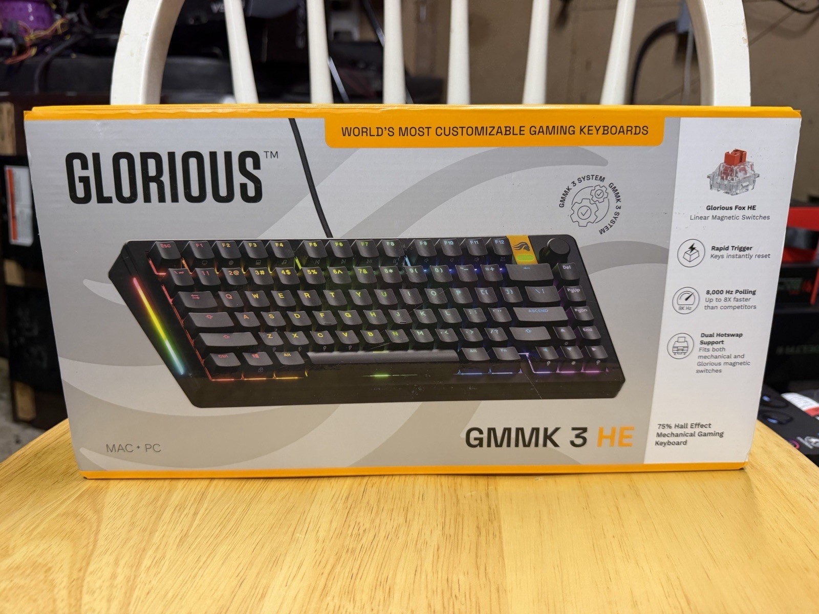 Glorious GMMK 3 HE 75% Wired Hall-Effect Linear Switch Gaming Keyboard Black