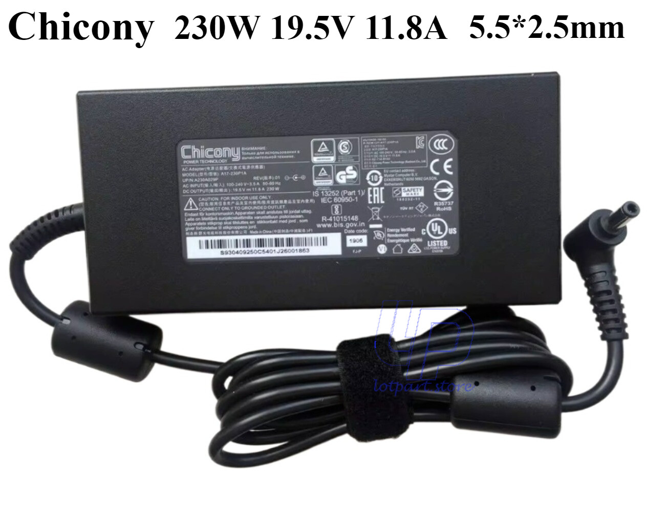 Genuine CHICONY 230W AC Adapter A17-230P1A A230A012L 5.5*2.5mm Tip Charger