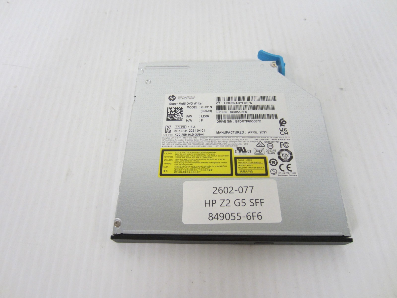 HP Z2 G5 GUD1N Super Multi DVD Drive 849055-6F6/6F5