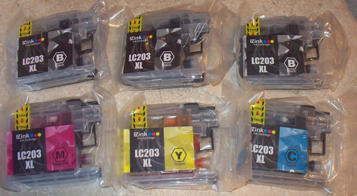 EZINK LC203 XL Compatible Ink Cartridges 3 Black 1 magenta 1 cyan 1 yellow
