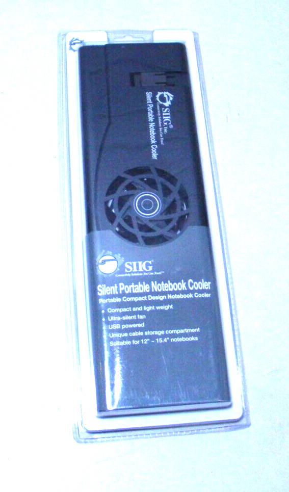 SIIG Silent Portable Notebook Cooler AC-CL0212-S1 06-0694A Fan For Laptop